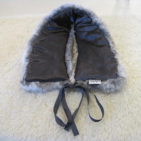 Axes Simo Rabbit Fur Collar With Tie - Picture 4 of 6